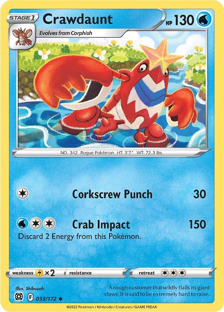 Crawdaunt (033/172) [Sword & Shield: Brilliant Stars] Pokemon Single Pokémon  | Multizone: Comics And Games