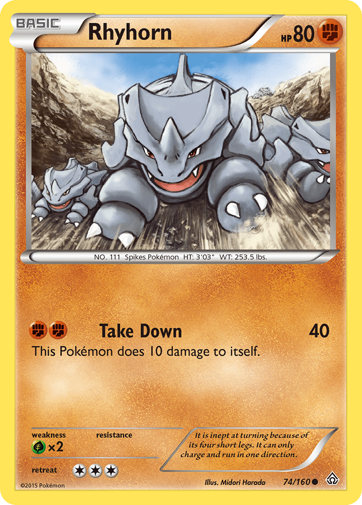 Rhyhorn (74/160) [XY: Primal Clash] Pokemon Single Pokémon  | Multizone: Comics And Games