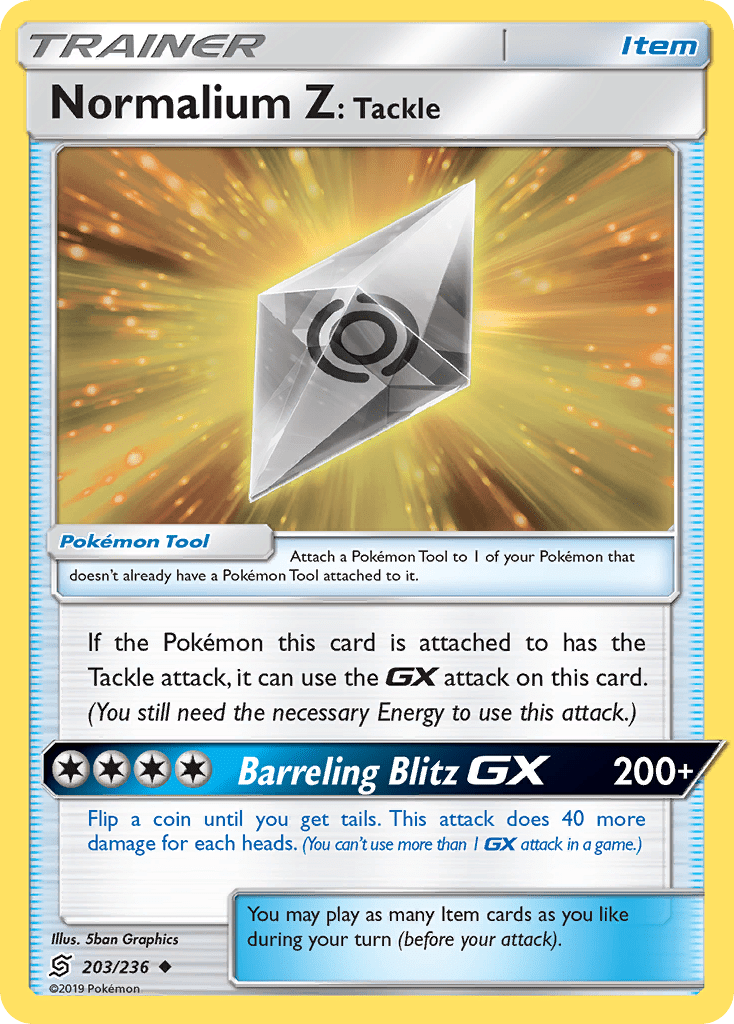 Normalium Z: Tackle (203/236) [Sun & Moon: Unified Minds] Pokemon Single Pokémon  | Multizone: Comics And Games