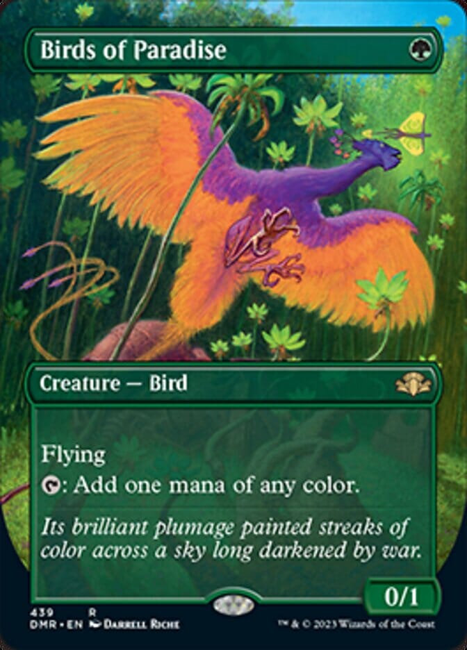 Birds of Paradise (Borderless Alternate Art) [Dominaria Remastered] MTG Single Magic: The Gathering  | Multizone: Comics And Games