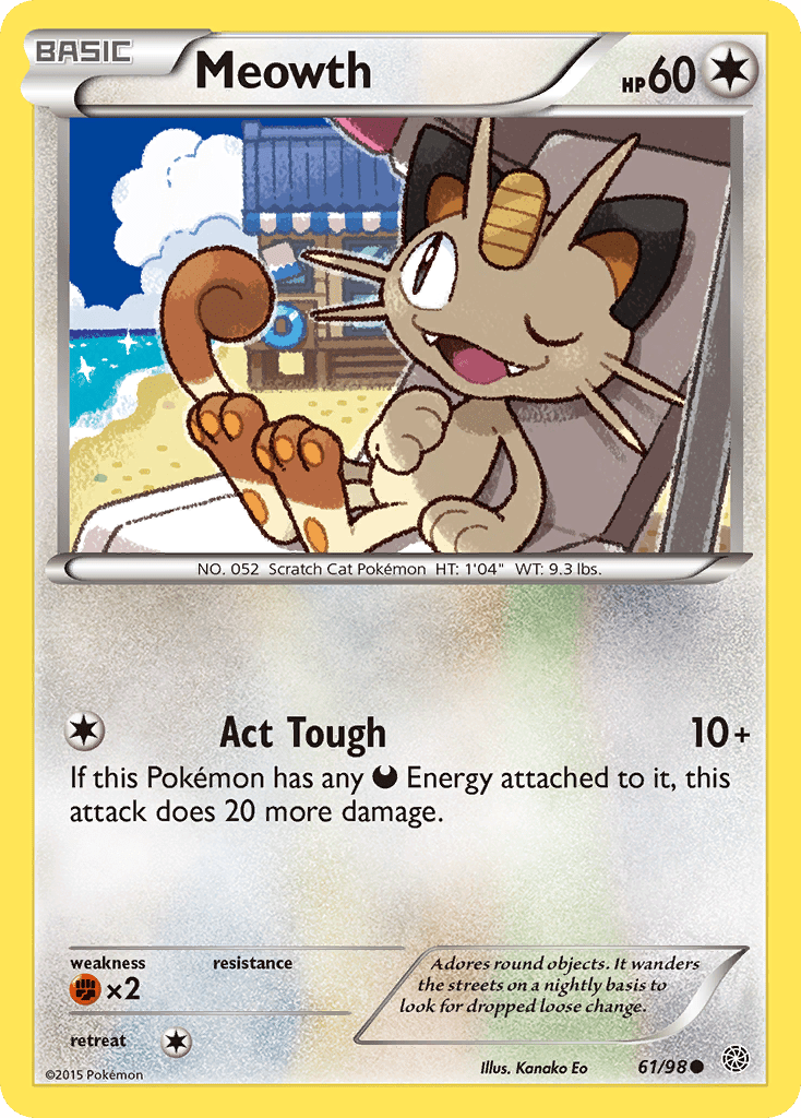 Meowth (61/98) [XY: Ancient Origins] Pokemon Single Pokémon  | Multizone: Comics And Games
