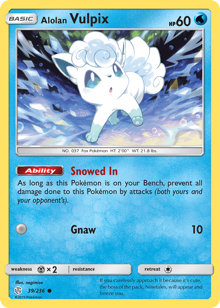 Alolan Vulpix (39/236) [Sun & Moon: Cosmic Eclipse] Pokemon Single Pokémon  | Multizone: Comics And Games