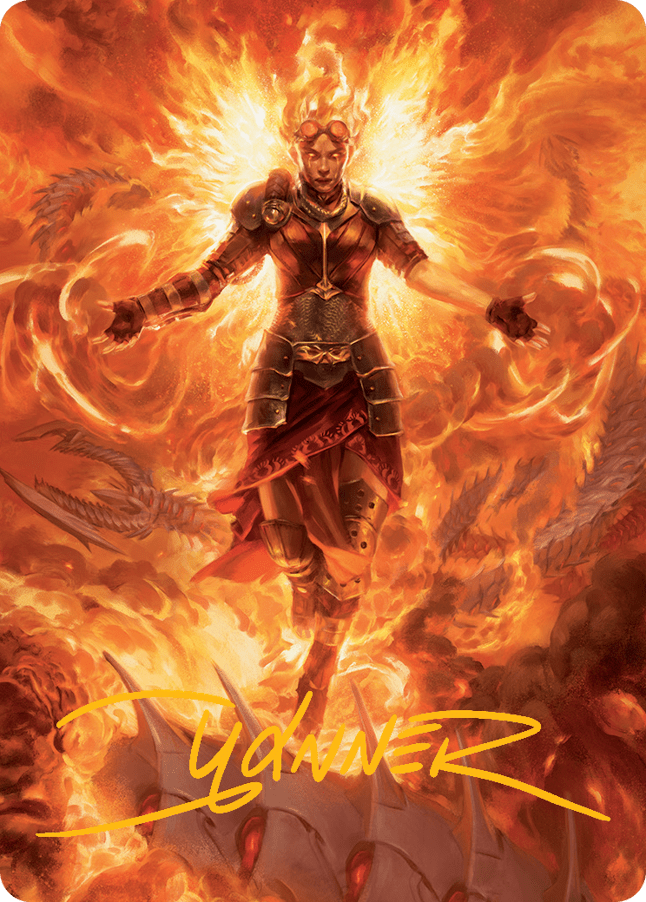 Chandra, Hope's Beacon Art Card (Gold-Stamped Signature) [March of the Machine Art Series] MTG Single Magic: The Gathering  | Multizone: Comics And Games