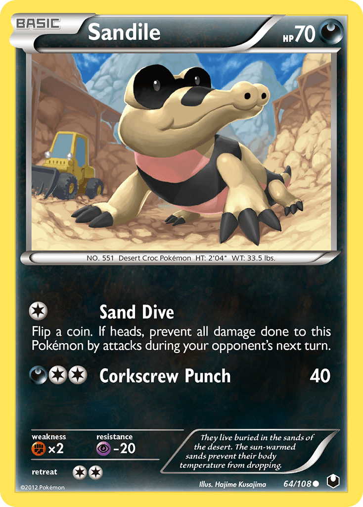 Sandile (64/108) [Black & White: Dark Explorers] Pokemon Single Pokémon  | Multizone: Comics And Games
