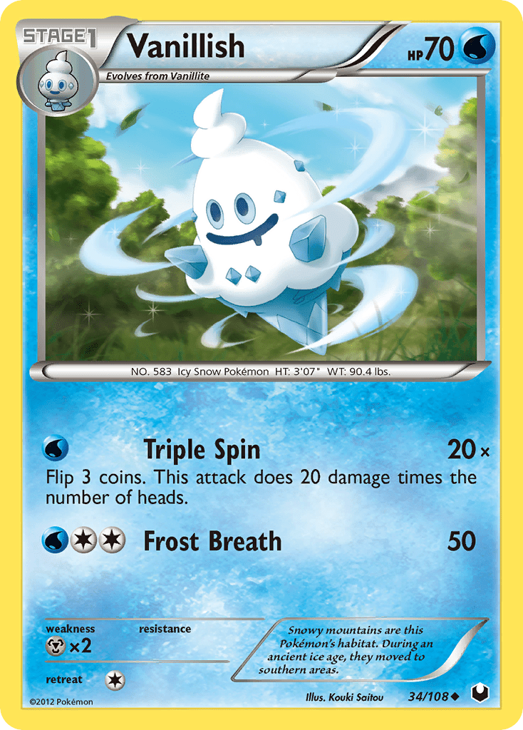Vanillish (34/108) [Black & White: Dark Explorers] Pokemon Single Pokémon  | Multizone: Comics And Games
