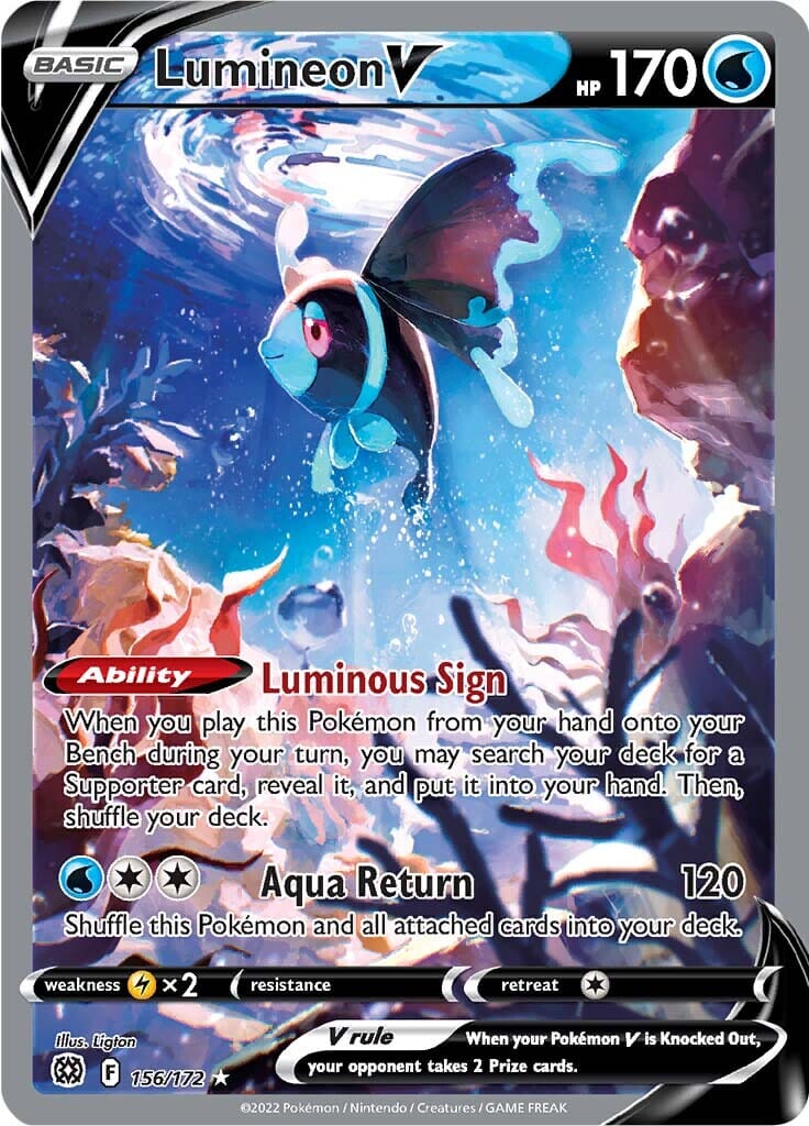 Lumineon V (156/172) [Sword & Shield: Brilliant Stars] Pokemon Single Pokémon  | Multizone: Comics And Games