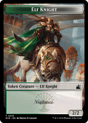 Elf Knight // Voja Double-Sided Token [Ravnica Remastered Tokens] MTG Single Magic: The Gathering  | Multizone: Comics And Games