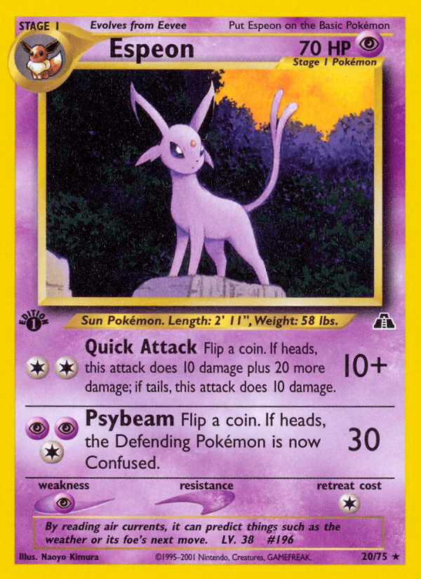Espeon (20/75) [Neo Discovery 1st Edition] Pokemon Single Pokémon  | Multizone: Comics And Games