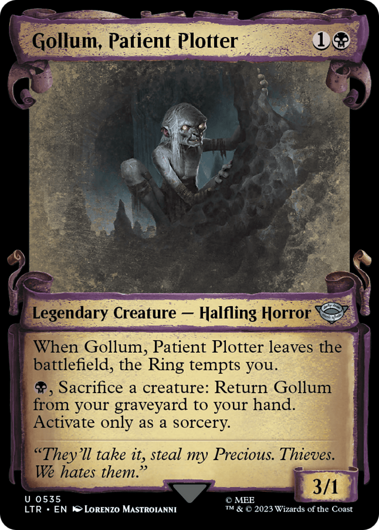 Gollum, Patient Plotter [The Lord of the Rings: Tales of Middle-Earth Showcase Scrolls] MTG Single Magic: The Gathering  | Multizone: Comics And Games