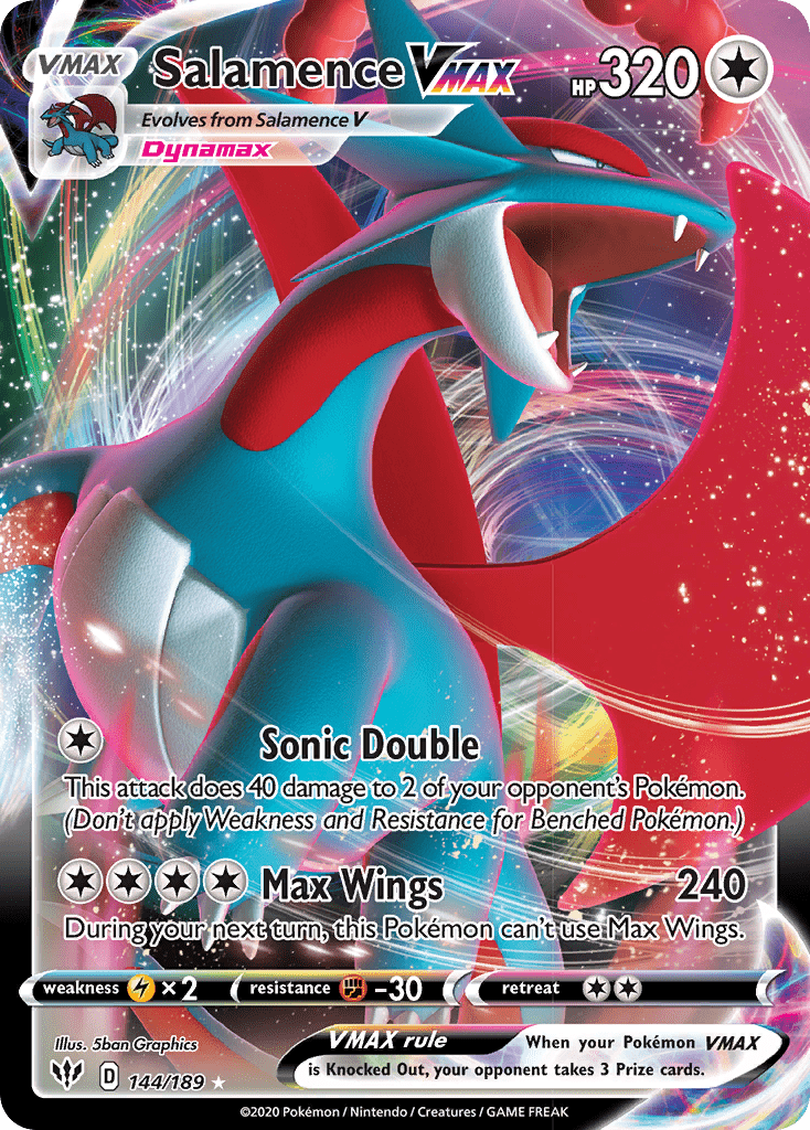 Salamence VMAX (144/189) [Sword & Shield: Darkness Ablaze] Pokemon Single Pokémon  | Multizone: Comics And Games