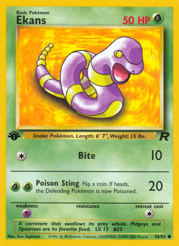 Ekans (56/82) [Team Rocket 1st Edition] Pokemon Single Pokémon  | Multizone: Comics And Games