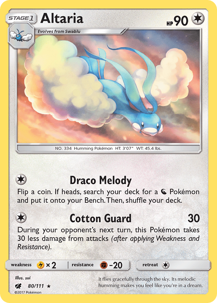 Altaria (80/111) [Sun & Moon: Crimson Invasion] Pokemon Single Pokémon  | Multizone: Comics And Games