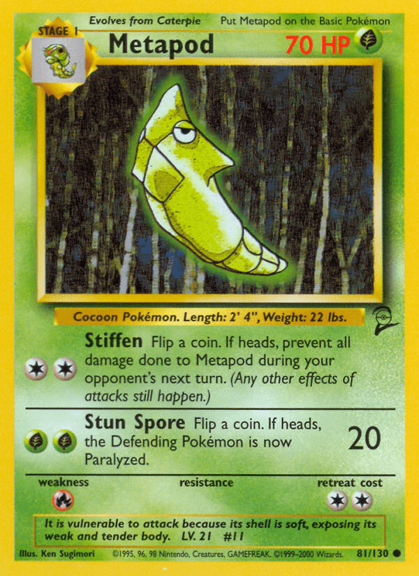 Metapod (81/130) [Base Set 2] Pokemon Single Pokémon  | Multizone: Comics And Games