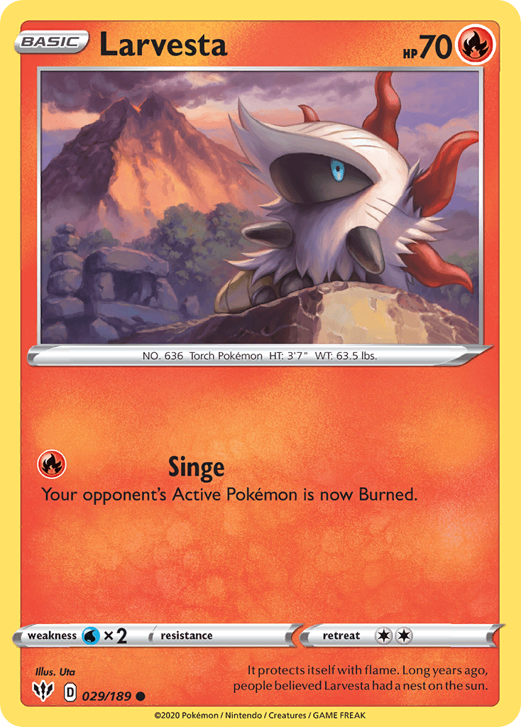 Larvesta (029/189) [Sword & Shield: Darkness Ablaze] Pokemon Single Pokémon  | Multizone: Comics And Games
