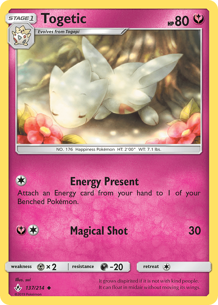 Togetic (137/214) [Sun & Moon: Unbroken Bonds] Pokemon Single Pokémon  | Multizone: Comics And Games