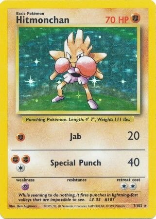 Hitmonchan (7/102) [Base Set Unlimited] Pokemon Single Pokémon  | Multizone: Comics And Games