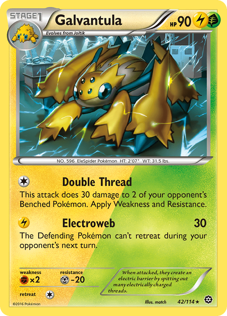Galvantula (42/114) [XY: Steam Siege] Pokemon Single Pokémon  | Multizone: Comics And Games