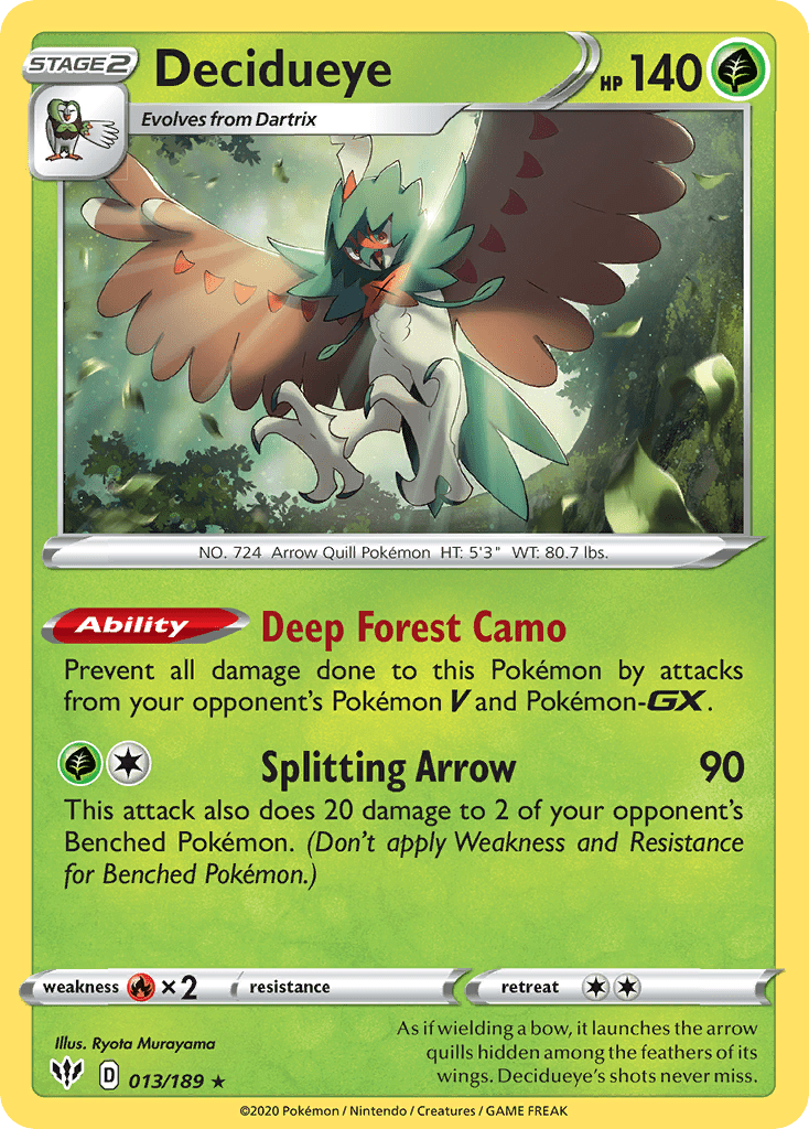 Decidueye (013/189) [Sword & Shield: Darkness Ablaze] Pokemon Single Pokémon  | Multizone: Comics And Games