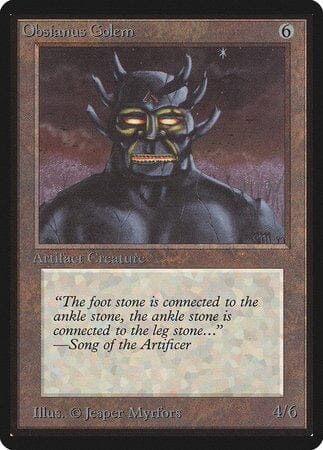 Obsianus Golem [Limited Edition Beta] MTG Single Magic: The Gathering  | Multizone: Comics And Games