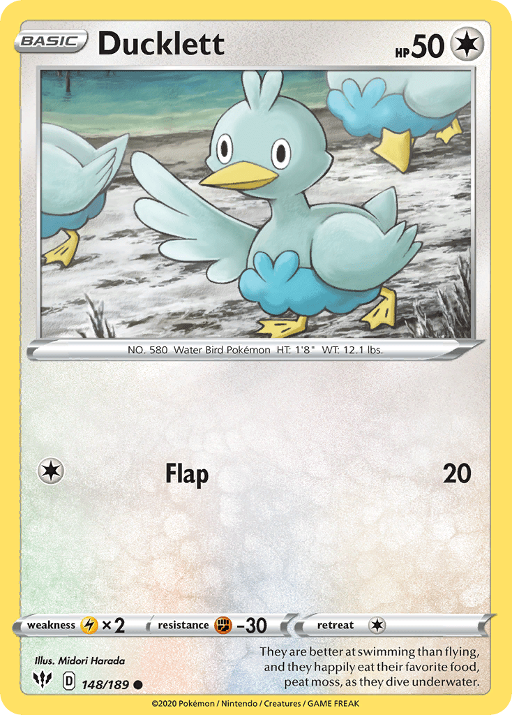 Ducklett (148/189) [Sword & Shield: Darkness Ablaze] Pokemon Single Pokémon  | Multizone: Comics And Games
