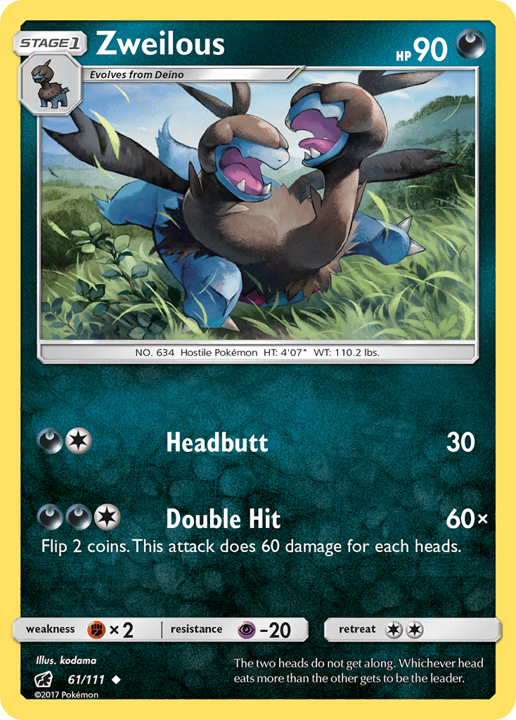 Zweilous (61/111) [Sun & Moon: Crimson Invasion] Pokemon Single Pokémon  | Multizone: Comics And Games