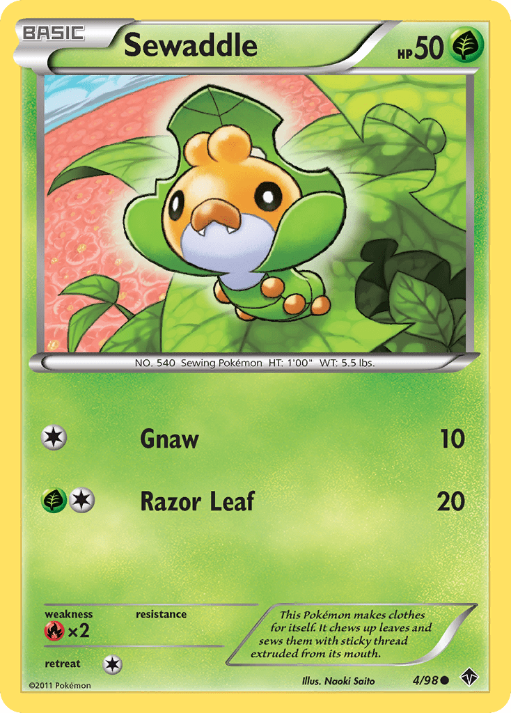 Sewaddle (4/98) [Black & White: Emerging Powers] Pokemon Single Pokémon  | Multizone: Comics And Games