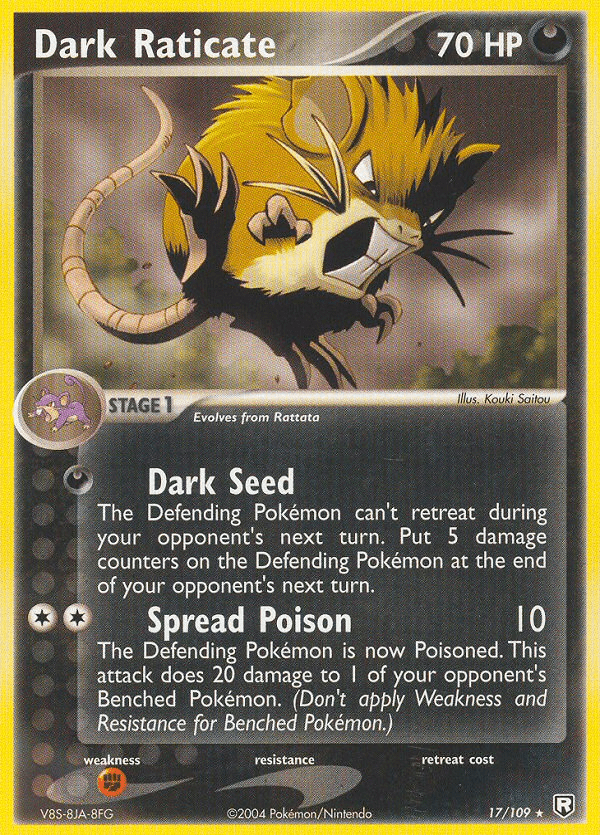Dark Raticate (17/109) [EX: Team Rocket Returns] Pokemon Single Pokémon  | Multizone: Comics And Games