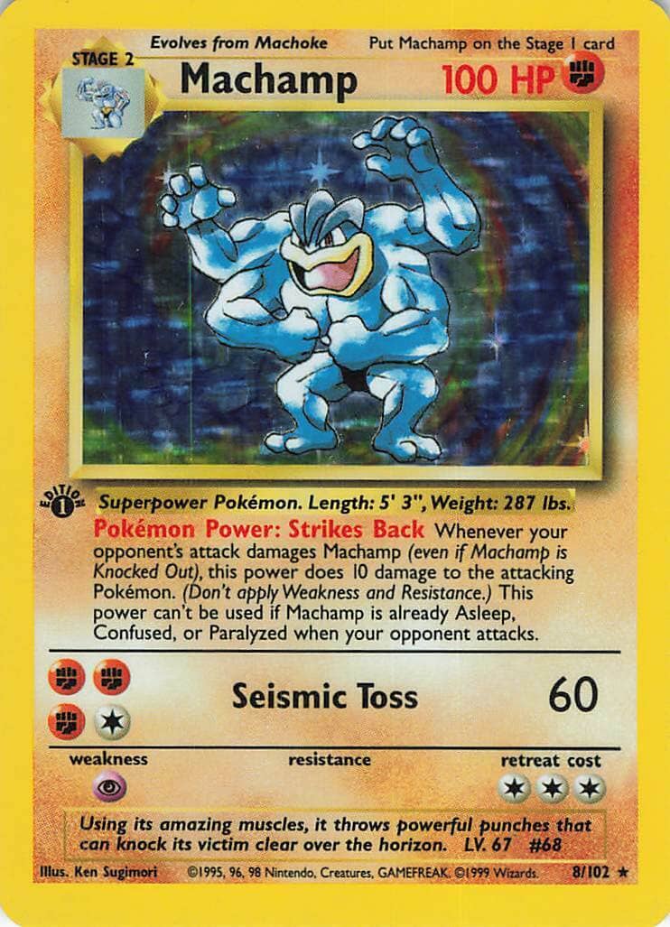 Machamp (8/102) (Shadowless) [Base Set 1st Edition] Pokemon Single Pokémon  | Multizone: Comics And Games