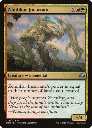 Zendikar Incarnate [Magic Origins] MTG Single Magic: The Gathering  | Multizone: Comics And Games