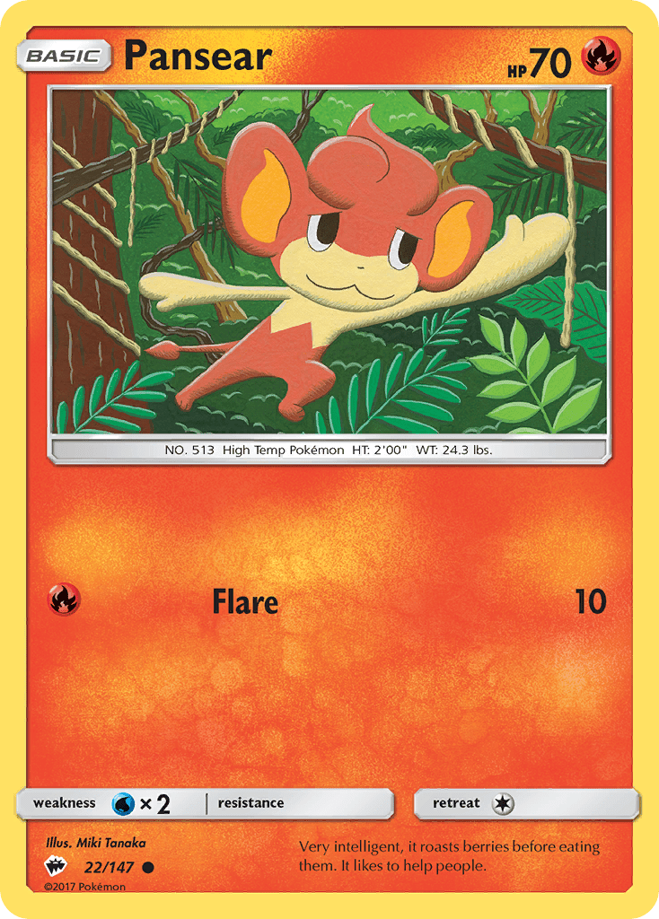 Pansear (22/147) [Sun & Moon: Burning Shadows] Pokemon Single Pokémon  | Multizone: Comics And Games