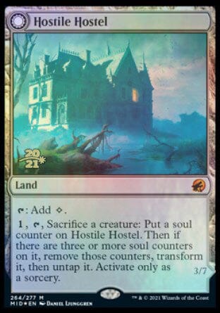 Hostile Hostel // Creeping Inn [Innistrad: Midnight Hunt Prerelease Promos] MTG Single Magic: The Gathering  | Multizone: Comics And Games