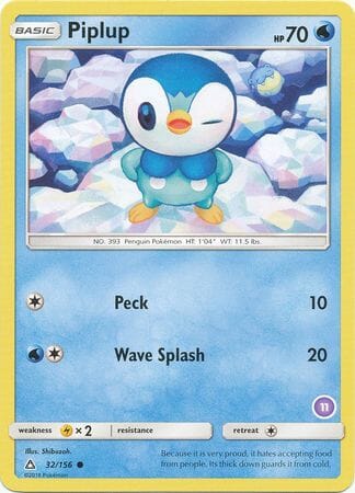 Piplup (32/156) (Deck Exclusive #11) [Sun & Moon: Trainer Kit - Alolan Sandslash] Pokemon Single Pokémon  | Multizone: Comics And Games