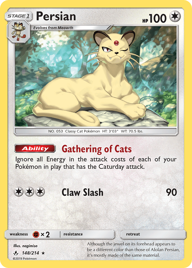 Persian (148/214) [Sun & Moon: Unbroken Bonds] Pokemon Single Pokémon  | Multizone: Comics And Games