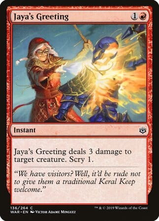 Jaya's Greeting [War of the Spark] MTG Single Magic: The Gathering  | Multizone: Comics And Games