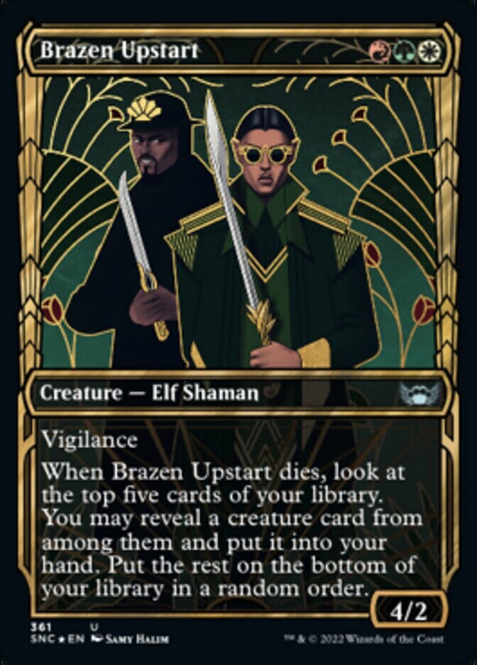 Brazen Upstart (Showcase Golden Age Gilded Foil) [Streets of New Capenna] MTG Single Magic: The Gathering  | Multizone: Comics And Games