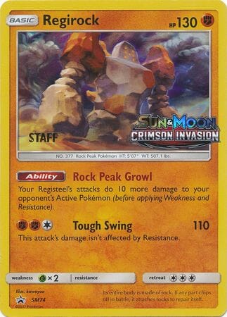 Regirock (SM74) (Staff Prerelease Promo) [Sun & Moon: Black Star Promos] Pokemon Single Pokémon  | Multizone: Comics And Games