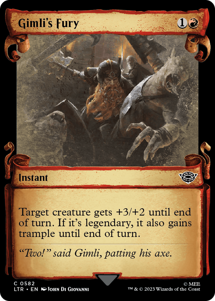 Gimli's Fury [The Lord of the Rings: Tales of Middle-Earth Showcase Scrolls] MTG Single Magic: The Gathering  | Multizone: Comics And Games