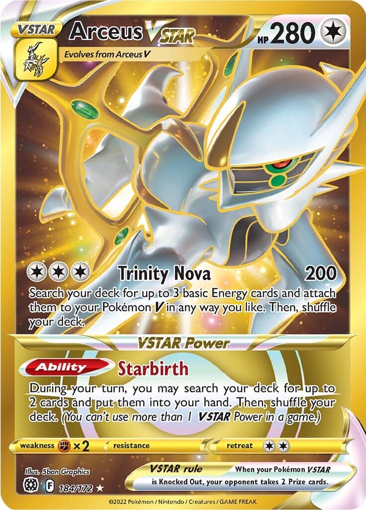Arceus VSTAR (184/172) [Sword & Shield: Brilliant Stars] Pokemon Single Pokémon  | Multizone: Comics And Games