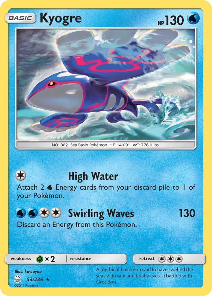 Kyogre (53/236) (Cracked Ice Holo) (Theme Deck Exclusive) [Sun & Moon: Cosmic Eclipse] Pokemon Single Pokémon  | Multizone: Comics And Games