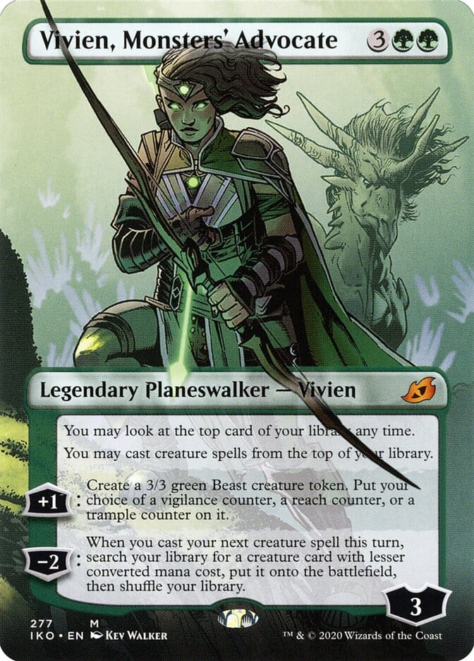 Vivien, Monsters' Advocate (Borderless) [Ikoria: Lair of Behemoths] MTG Single Magic: The Gathering  | Multizone: Comics And Games