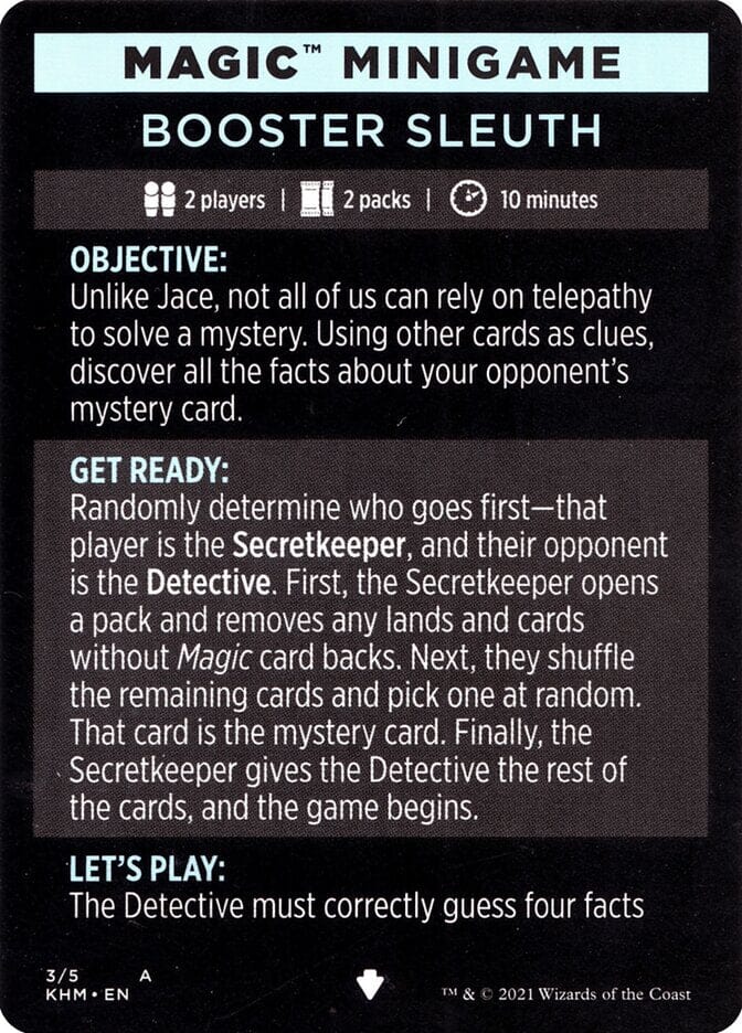 Booster Sleuth (Magic Minigame) [Kaldheim Minigame] MTG Single Magic: The Gathering  | Multizone: Comics And Games