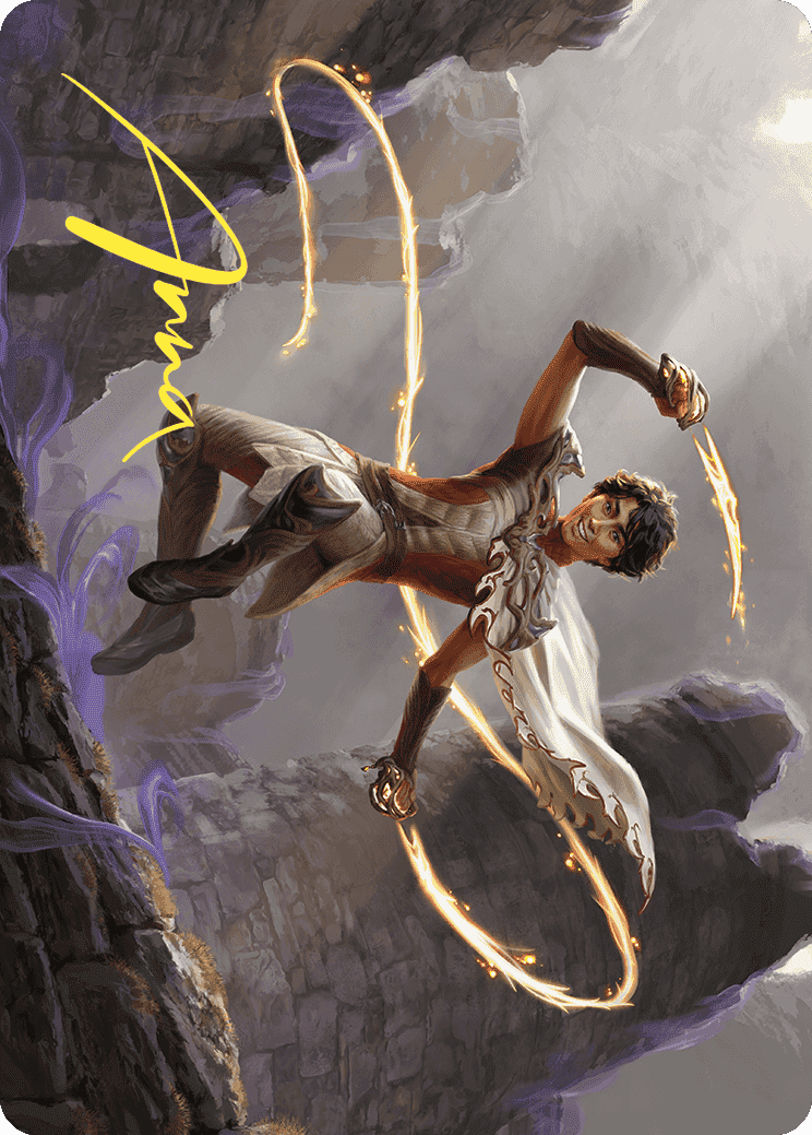 Kellan, the Fae-Blooded Art Card (Gold-Stamped Signature) [Wilds of Eldraine Art Series] MTG Single Magic: The Gathering  | Multizone: Comics And Games