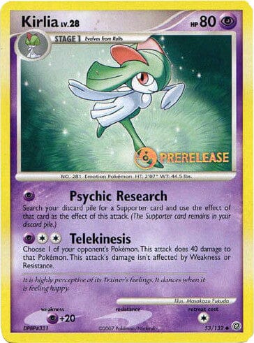 Kirlia (53/132) (Prerelease Promo) [Diamond & Pearl: Black Star Promos] Pokemon Single Pokémon  | Multizone: Comics And Games