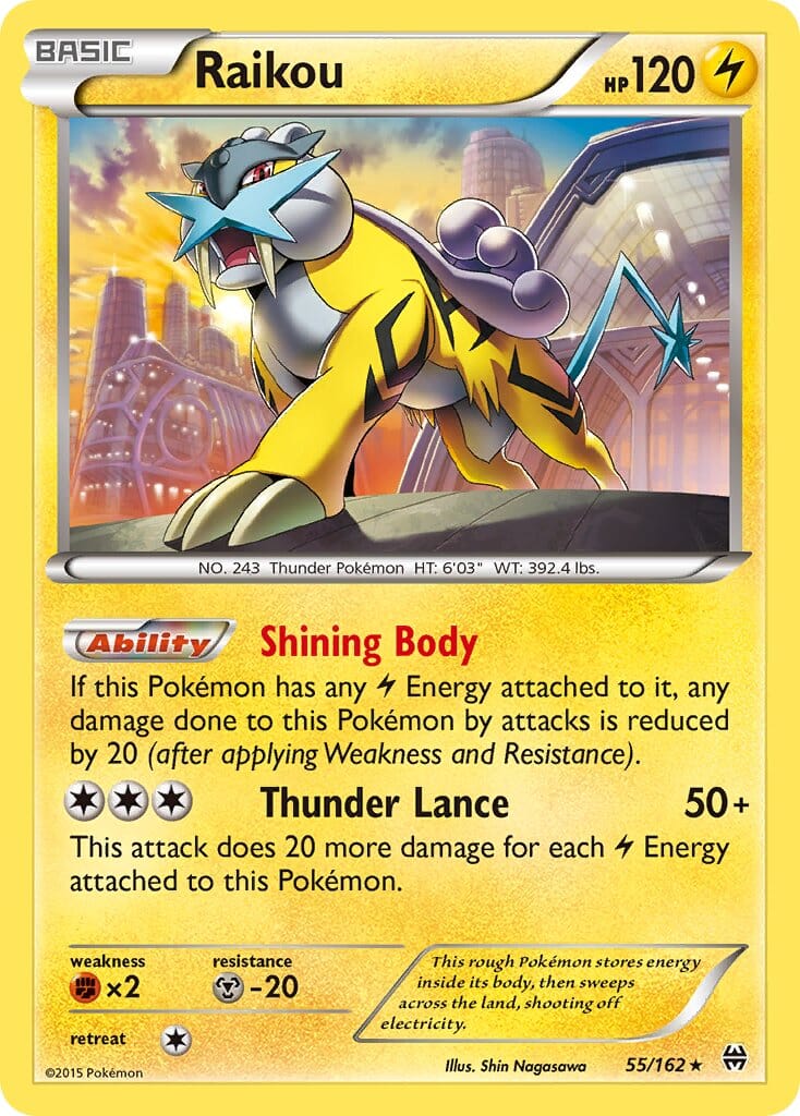 Raikou (55/162) (Cosmos Holo) (Blister Exclusive) [XY: BREAKthrough] Pokemon Single Pokémon  | Multizone: Comics And Games