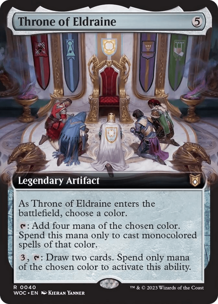 Throne of Eldraine (Extended Art) [Wilds of Eldraine Commander] MTG Single Magic: The Gathering  | Multizone: Comics And Games