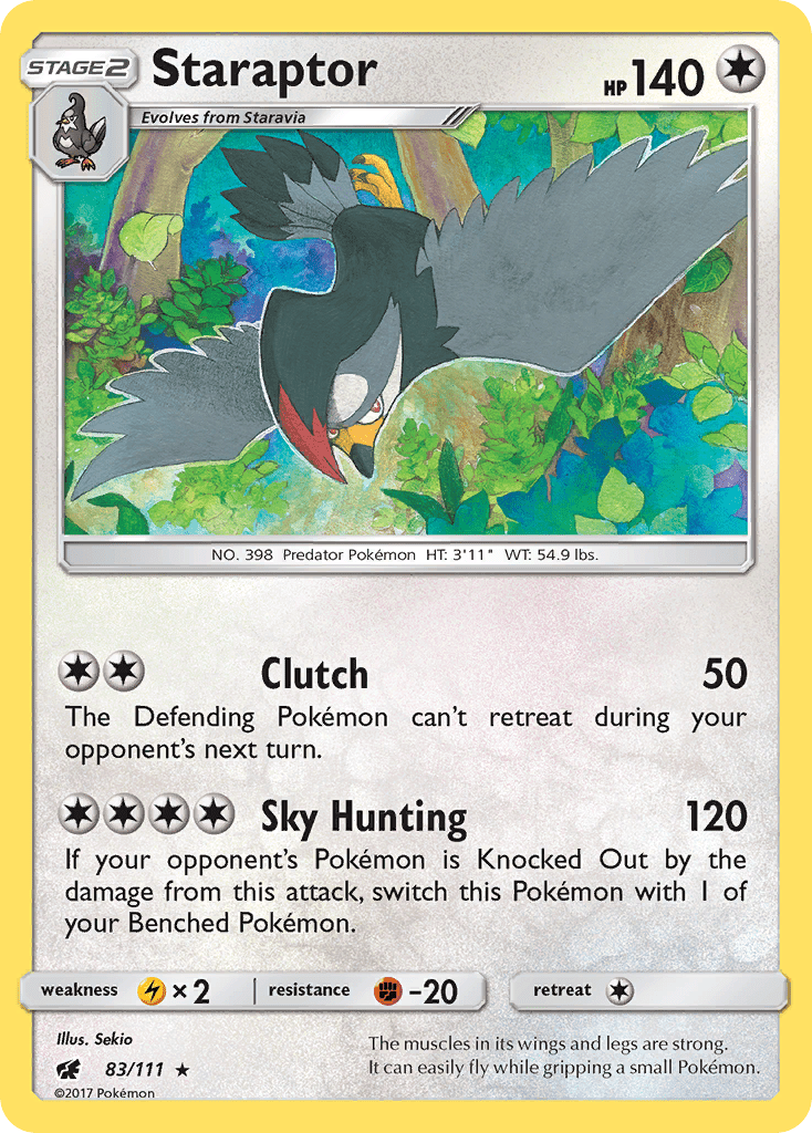 Staraptor (83/111) [Sun & Moon: Crimson Invasion] Pokemon Single Pokémon  | Multizone: Comics And Games