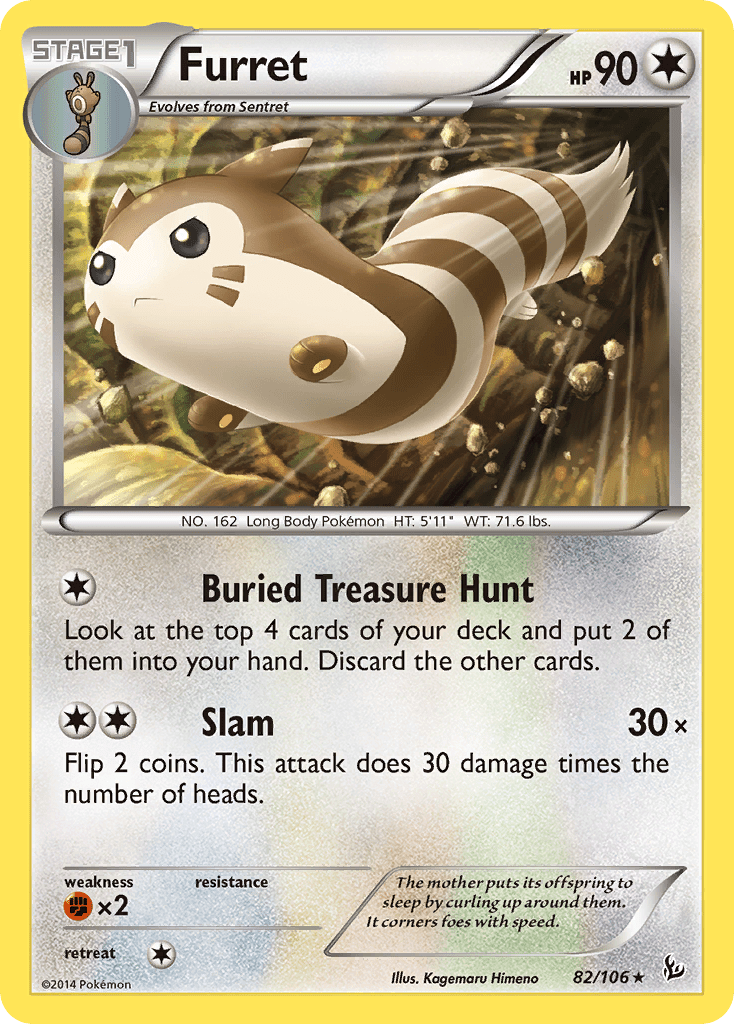 Furret (82/106) [XY: Flashfire] Pokemon Single Pokémon  | Multizone: Comics And Games