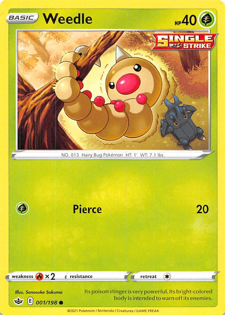 Weedle (001/198) [Sword & Shield: Chilling Reign] Pokemon Single Pokémon  | Multizone: Comics And Games