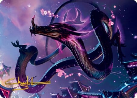 Junji, the Midnight Sky 1 Art Card (Gold-Stamped Signature) [Kamigawa: Neon Dynasty Art Series] MTG Single Magic: The Gathering  | Multizone: Comics And Games