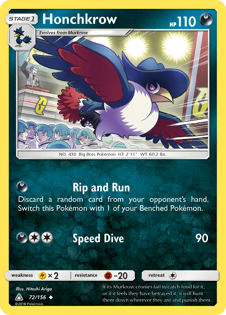 Honchkrow (72/156) [Sun & Moon: Ultra Prism] Pokemon Single Pokémon  | Multizone: Comics And Games
